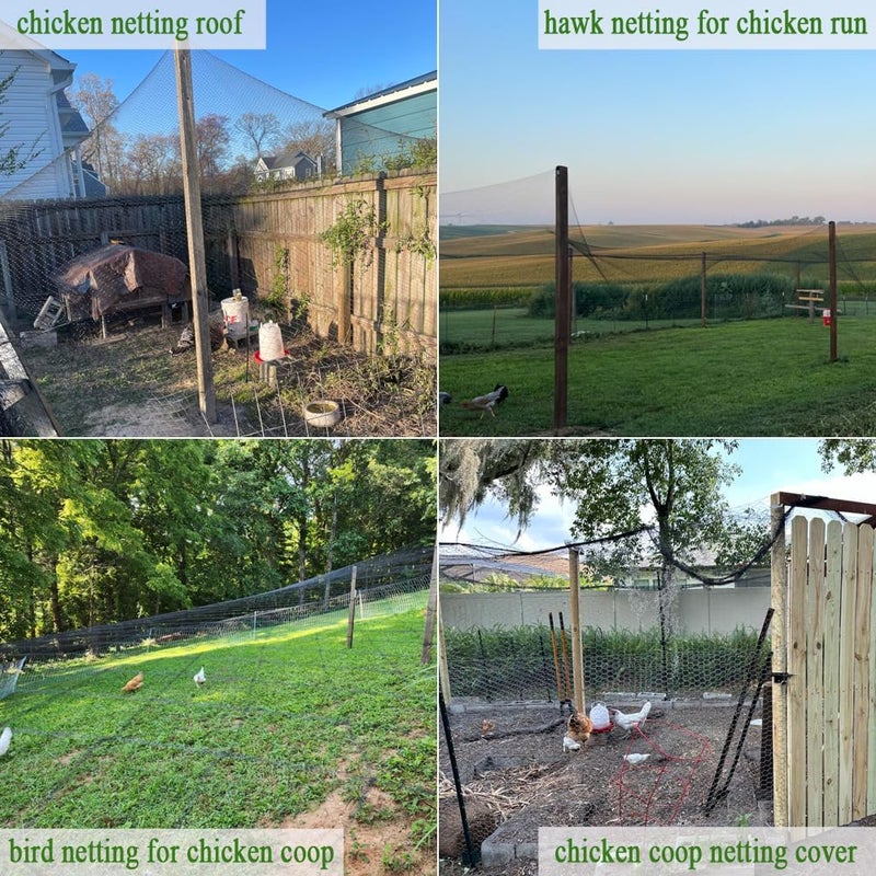 Vocray Bird Netting for Chicken Coop 15x15Ft, 1/2" Mesh, Strong Woven Poultry Netting Roof Cover for Chicken Run, Heavy Duty Bird Net for Fruit Trees, Blueberry, Vegetables, Garden Protection - Image 4